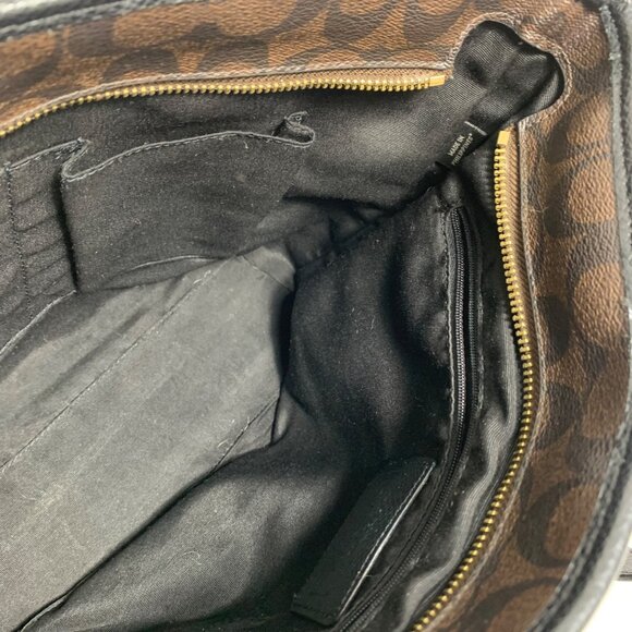 COACH Signature Zip Top Tote F34603 Brown/Black + Hang Tag Nice! - Picture 8 of 11